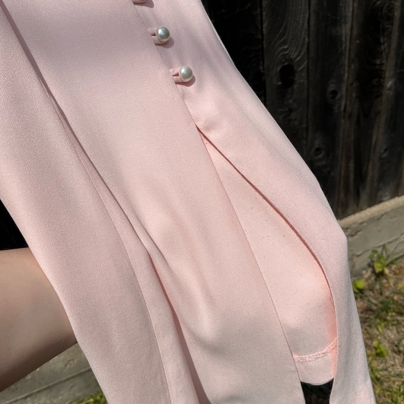 Vintage Dawn Joy Pink‎ Lace Collar Button-Down Dress - Picture 3 of 15